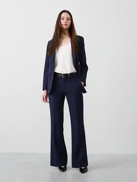 Nwt! Banana Republic Navy Giovanna Sculpted Bootcut Pants